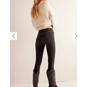 Free People We The Free Raw High-Rise Jegging Black Sz W 27